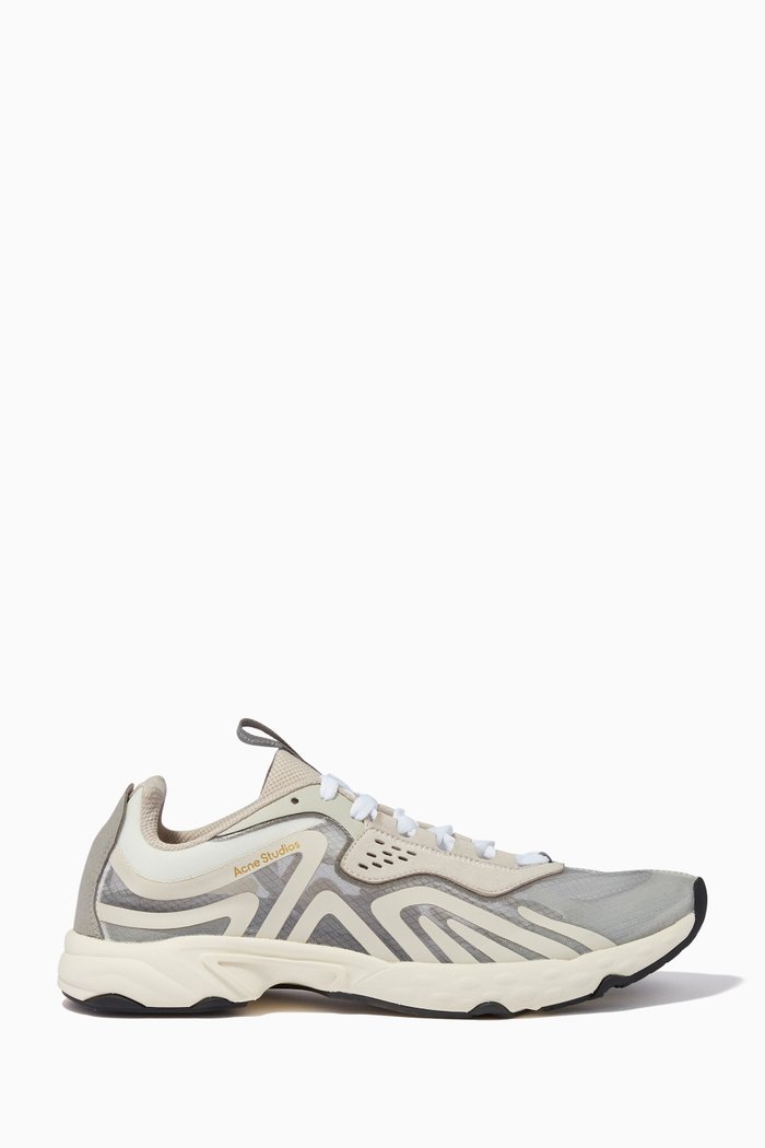 

Lace-up Sneakers in Mesh, Neutral