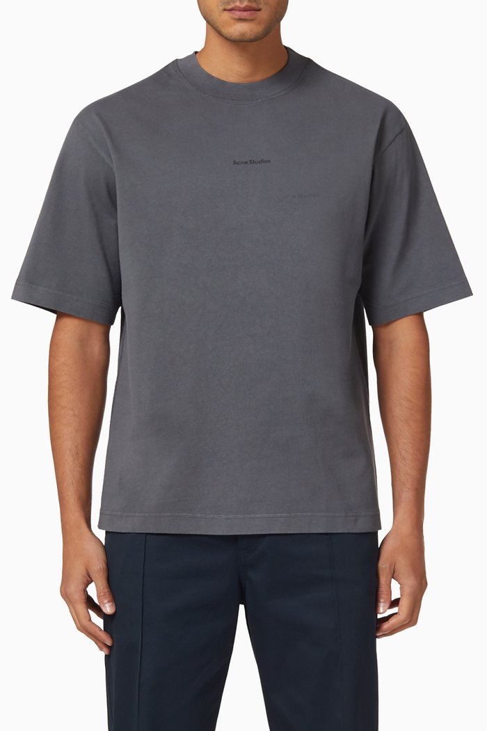 

Logo Garment-Dyed T-Shirt in Cotton, Grey