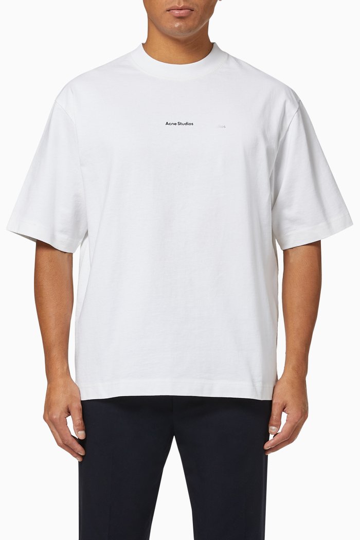 

Logo Garment-Dyed Cotton T-Shirt, White