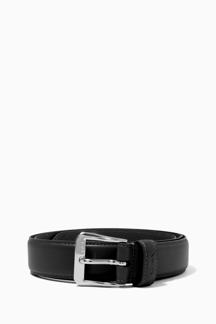 

Buckle Belt in Leather, Black