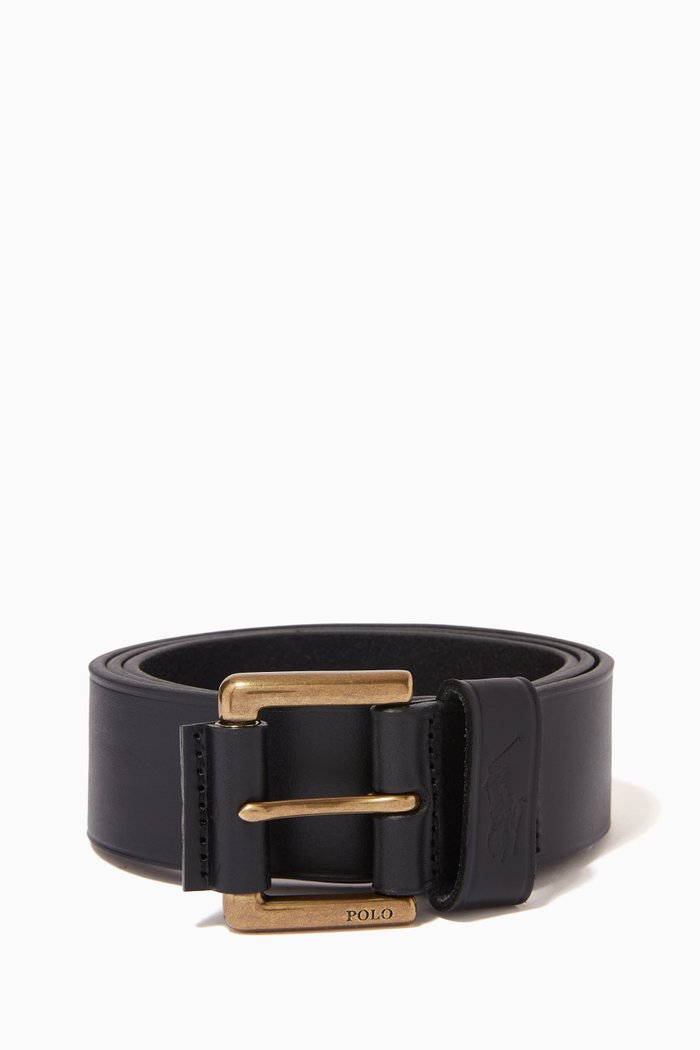 

Buckle Belt in Leather, Black