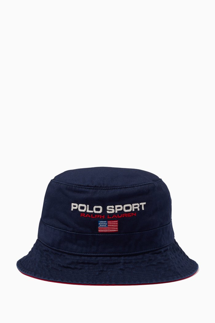 

Polo Sport Bucket Hat in Cotton Chino, Blue