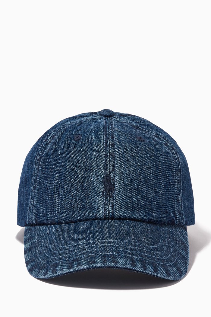 

Baseball Cap in Cotton Denim, Blue