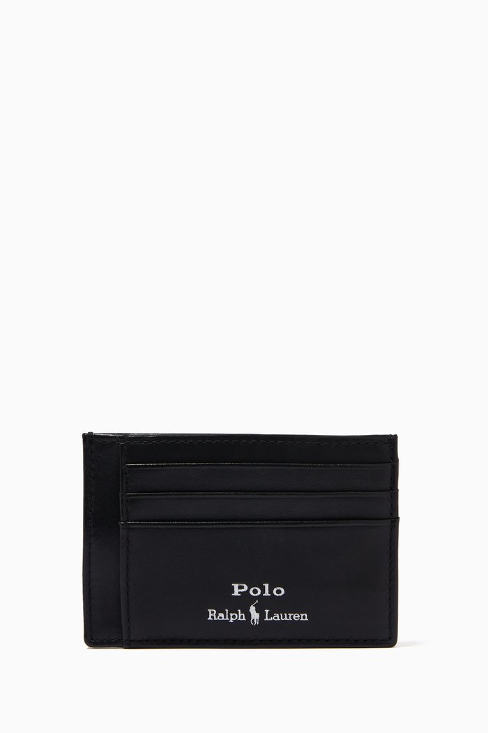 

Money Clip Card Case in Leather, Black