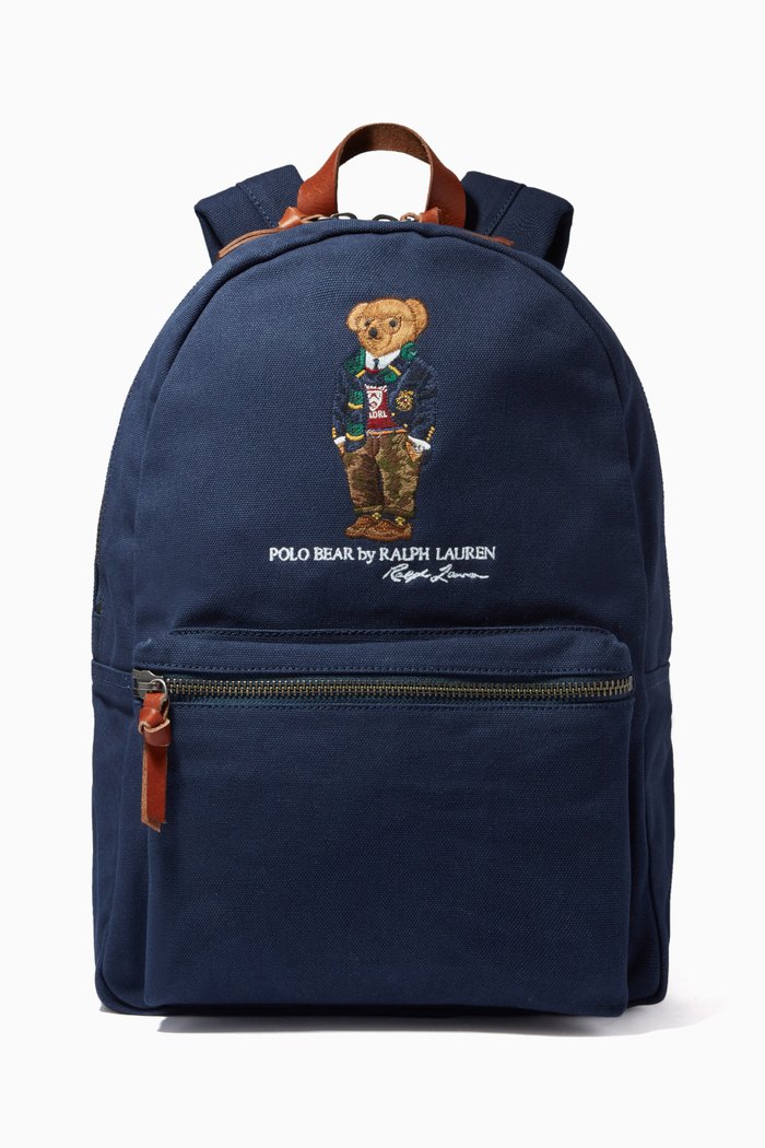 

Polo Bear Backpack in Cotton, Blue