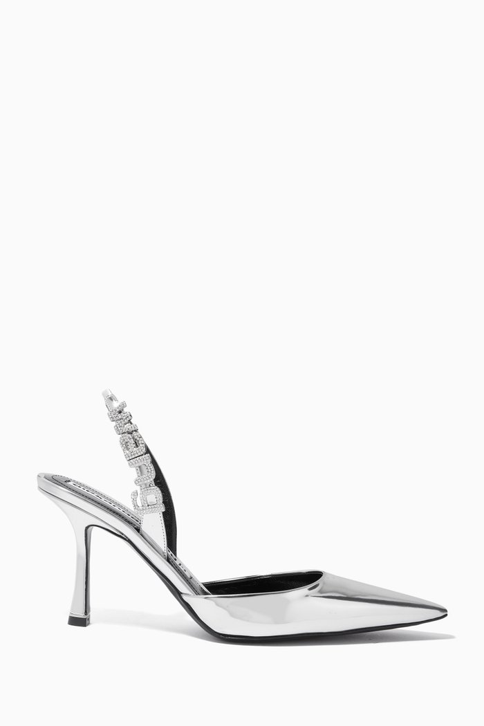 

Grace 85 Pumps in Metallic Leather, Silver
