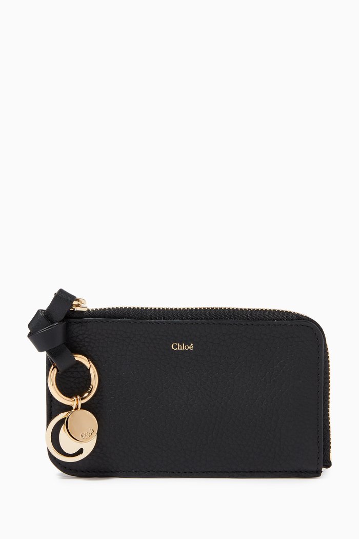 

Alphabet Wallet in Grained & Shiny Calfskin, Black