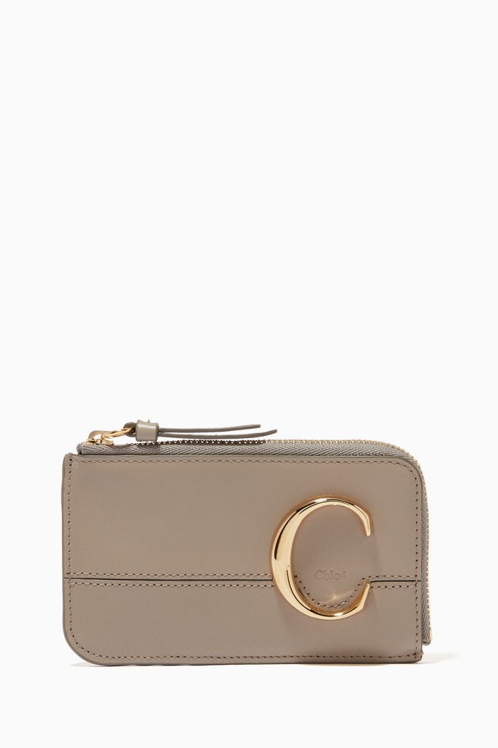 

Chloé C Coin Purse in Calfskin, Grey