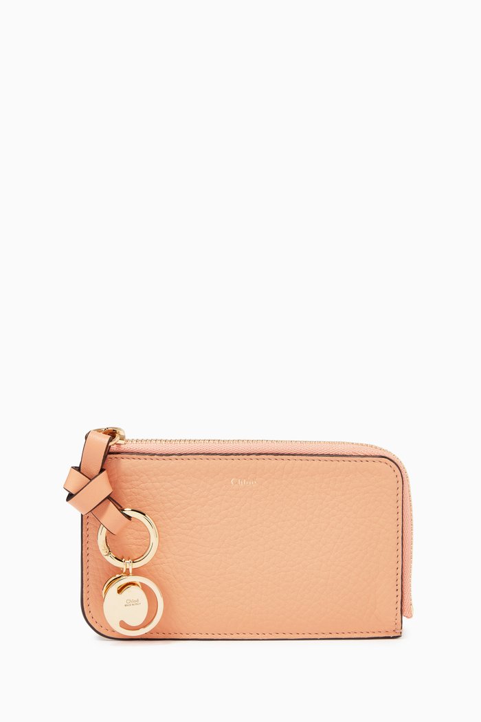 

Alphabet Wallet in Grained & Smooth Calfskin, Pink