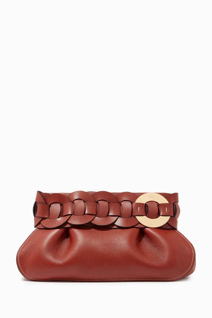 

Darryl Clutch in Grained & Smooth Calfskin, Brown