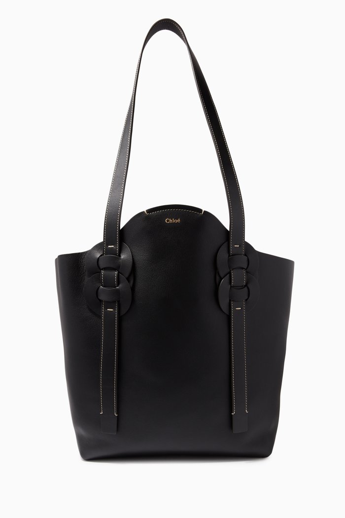 

Medium Darryl Tote Bag in Smooth Calfskin, Black