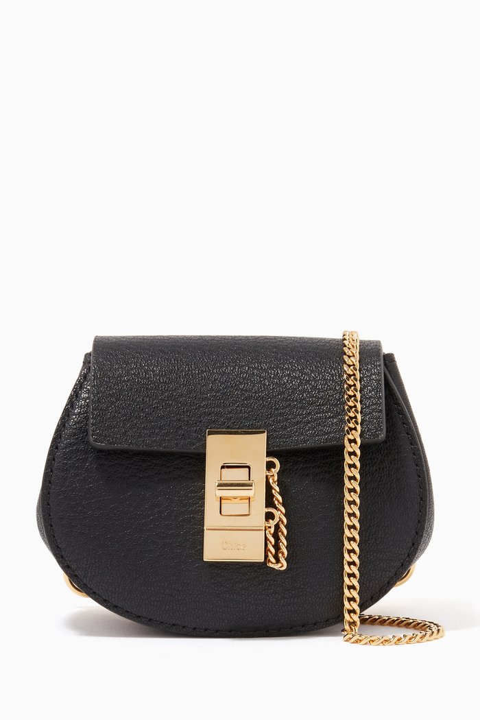 Mini Drew Crossbody Backpack in Grained Lambskin, Black