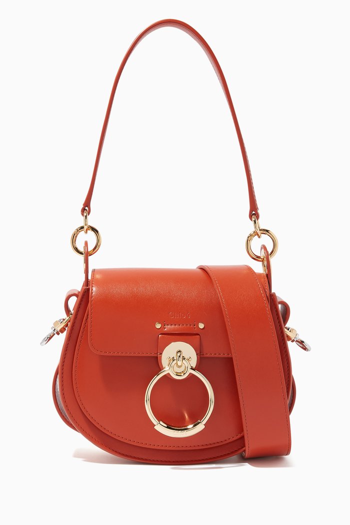 

Small Tess Crossbody Bag in Calf Leather, Orange