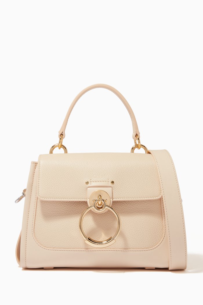 

Mini Tess Day Bag in Grained & Shiny Calfskin, Neutral