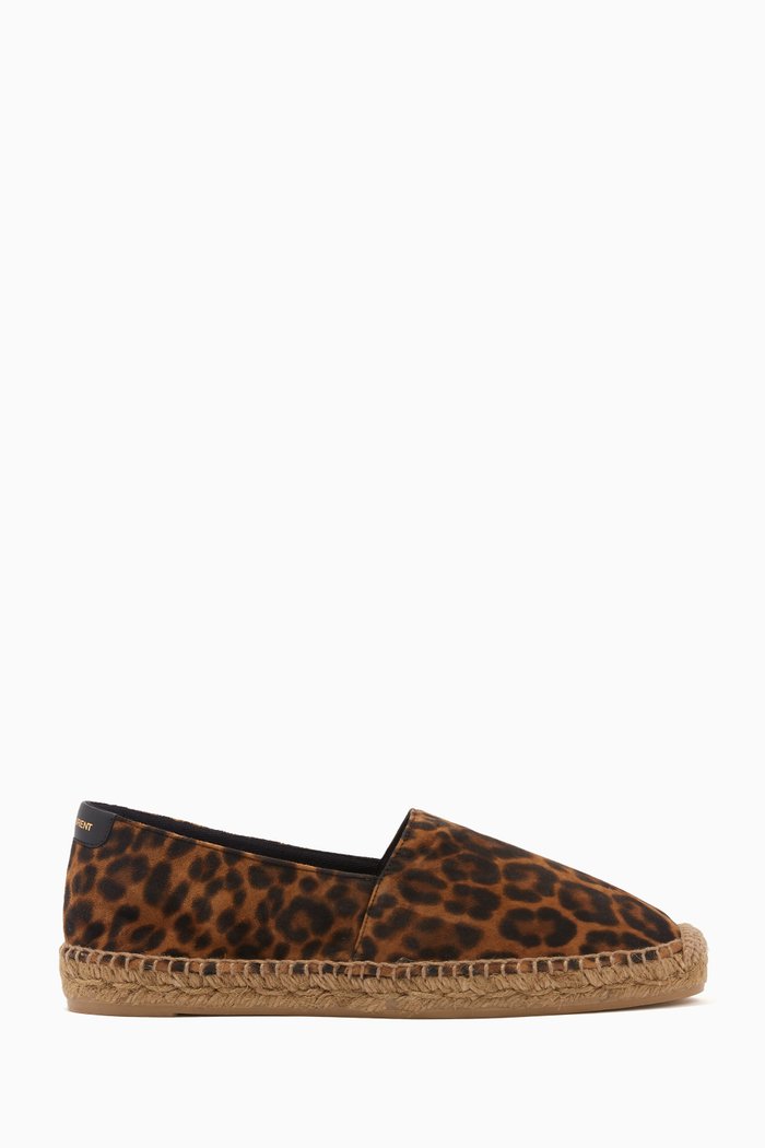 

Espadrilles in Leopard-print Suede, Brown