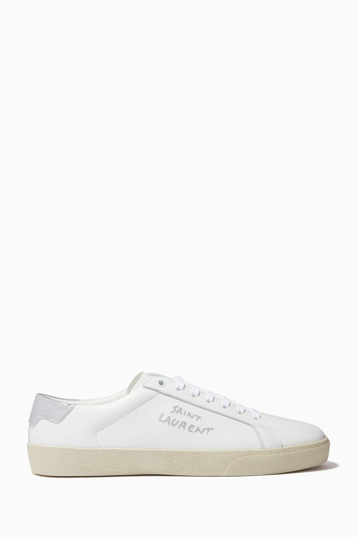 

Court Classic Sl/06 Embroidered Sneakers in Smooth Leather, White
