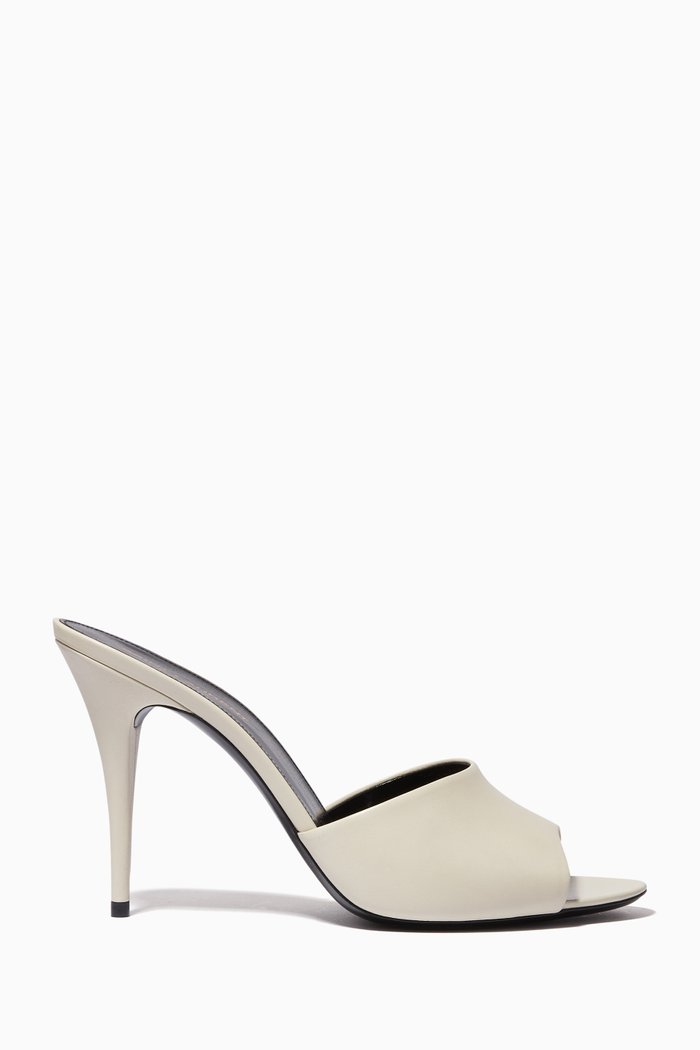

LA 16 Mules in Smooth Leather, White
