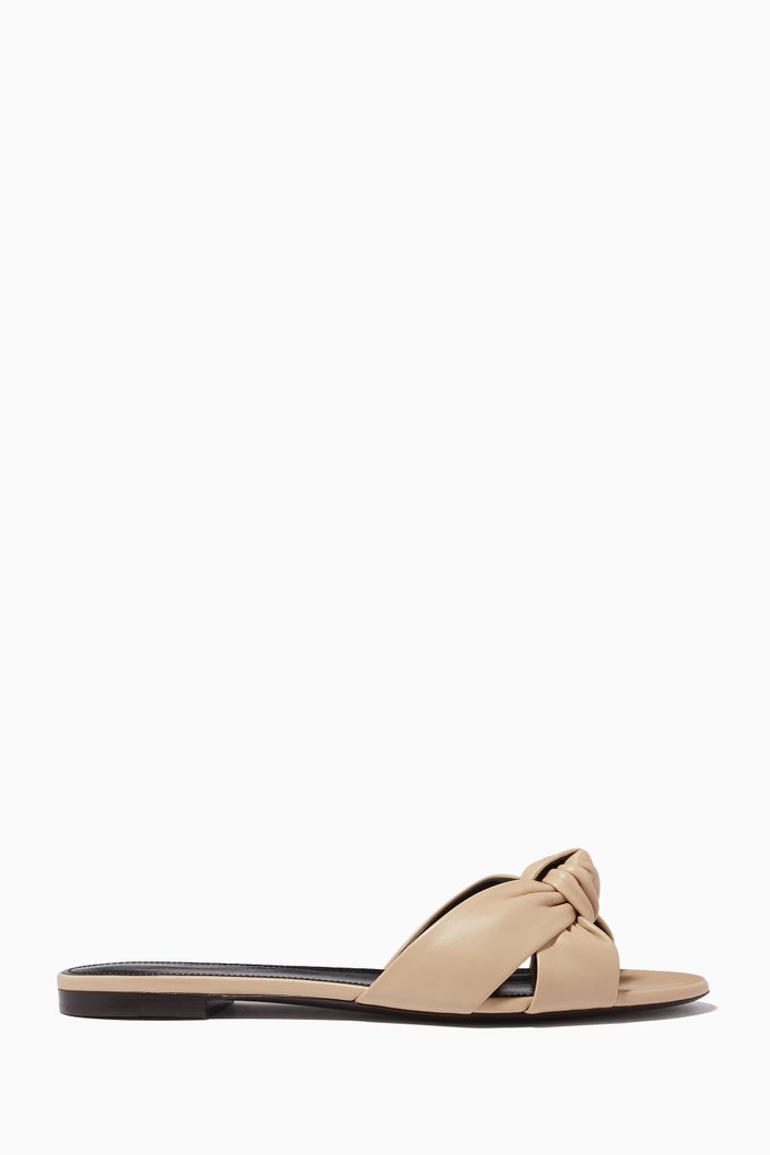 

Bianca Flat Sandals in Nappa Leather, White
