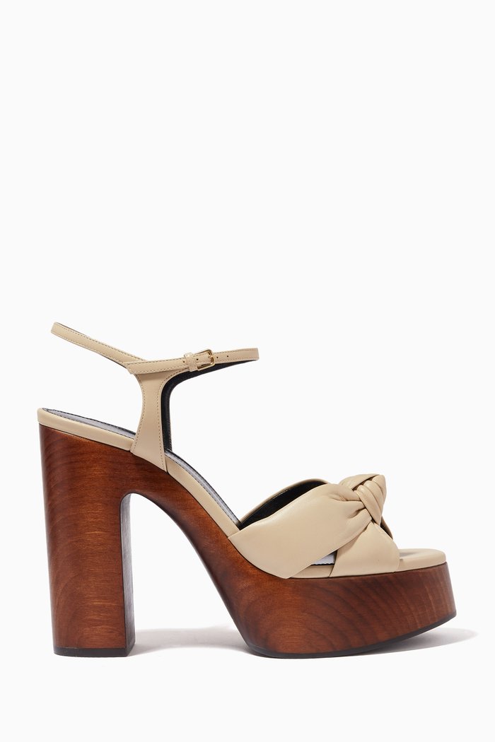 

Bianca 85 Sandals in Nappa and Wood, White