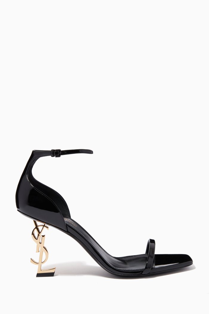 Opyum 85 Sandals in Patent Leather, Black
