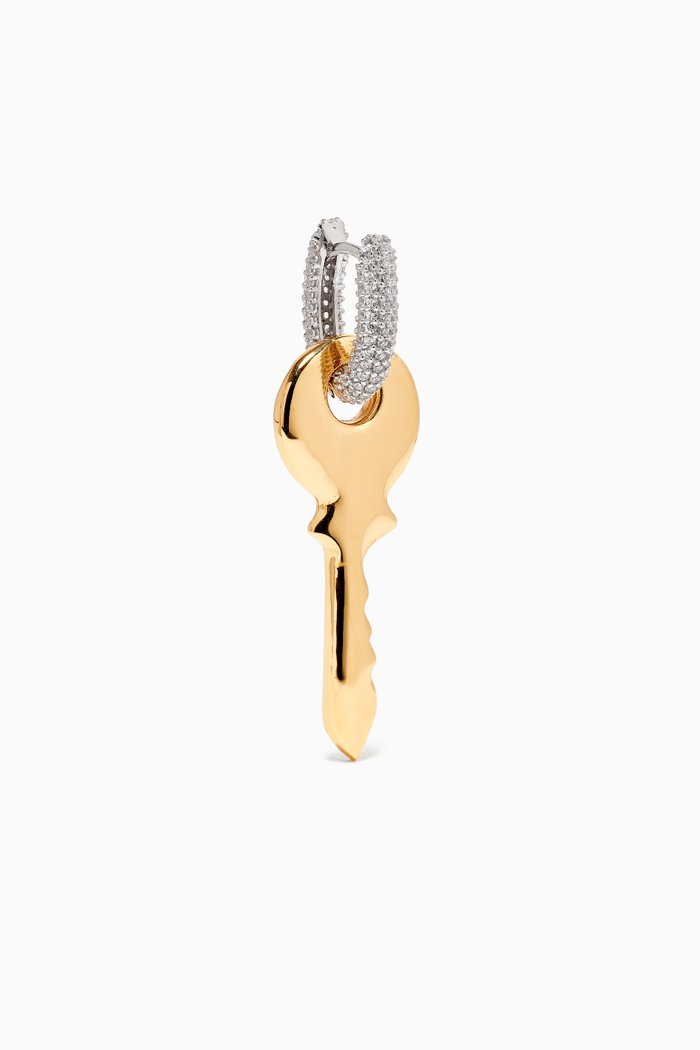 

Single Key Pendant Earring in 24k Gold Plated Sterling Silver