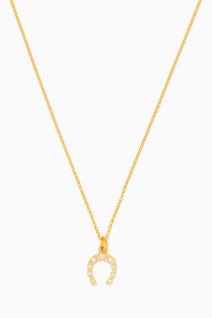 

Horseshoe Charm Necklace in 24k Gold Plated Sterling Silver