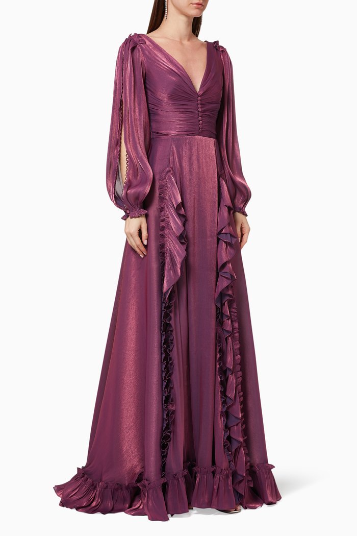 

Selda Iridescent Georgette Gown, Purple