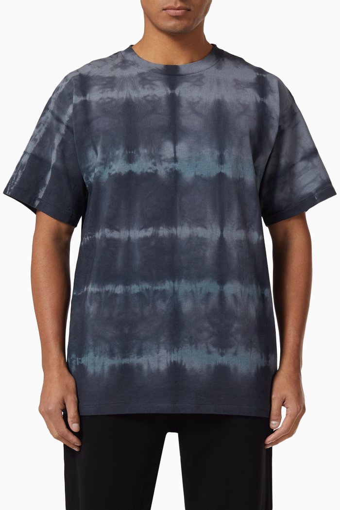 

University Recycled Cotton Surface Tie Dye T-shirt, Black