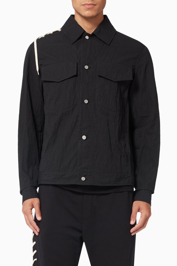 

Laced Jacket in Cotton, Black