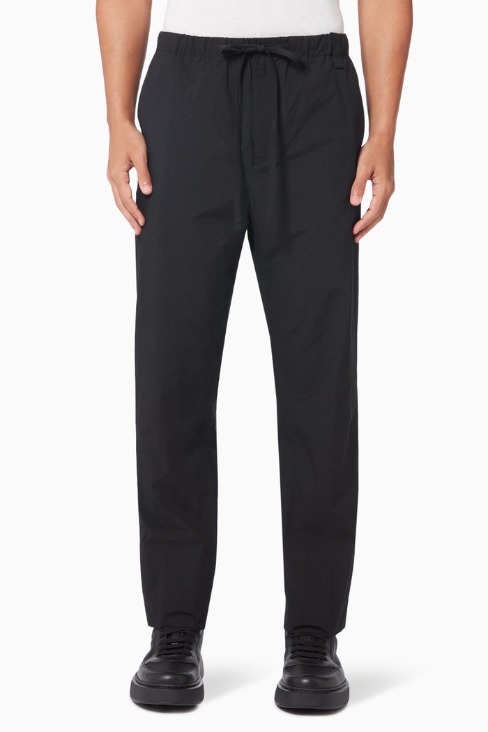 

Relaxed Trousers in Cotton, Black