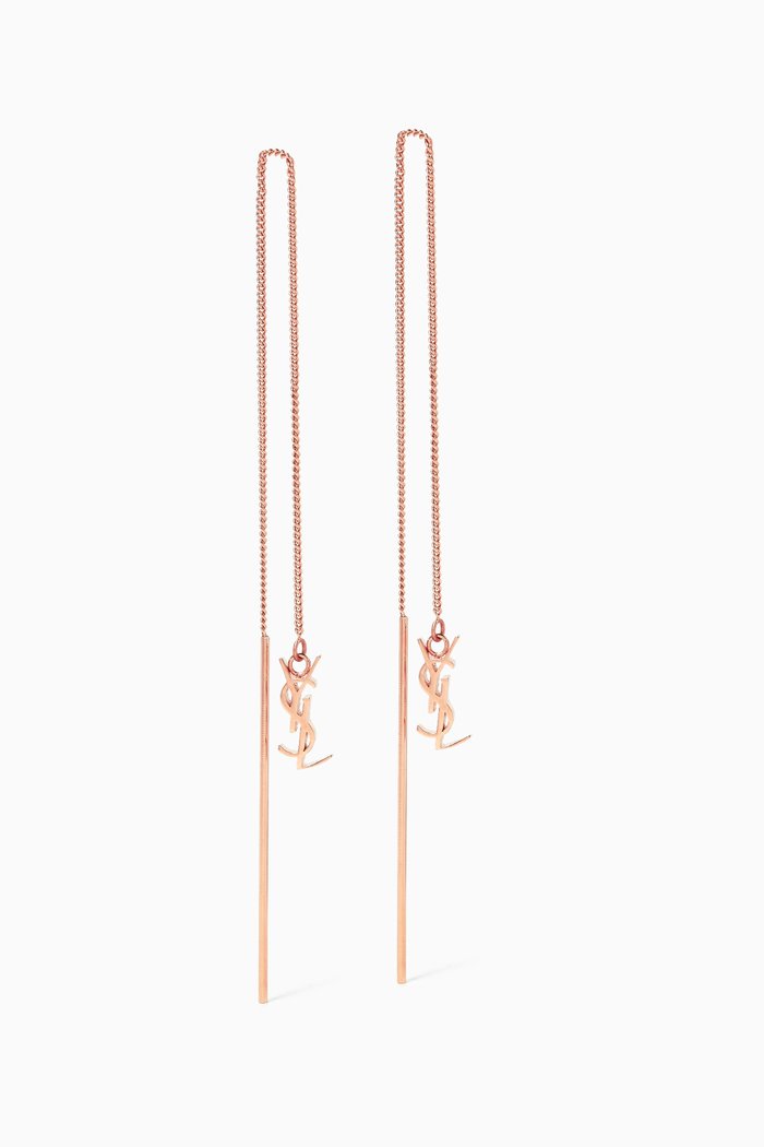 

Opyum YSL Long Threader Earrings in Metal, Rose gold