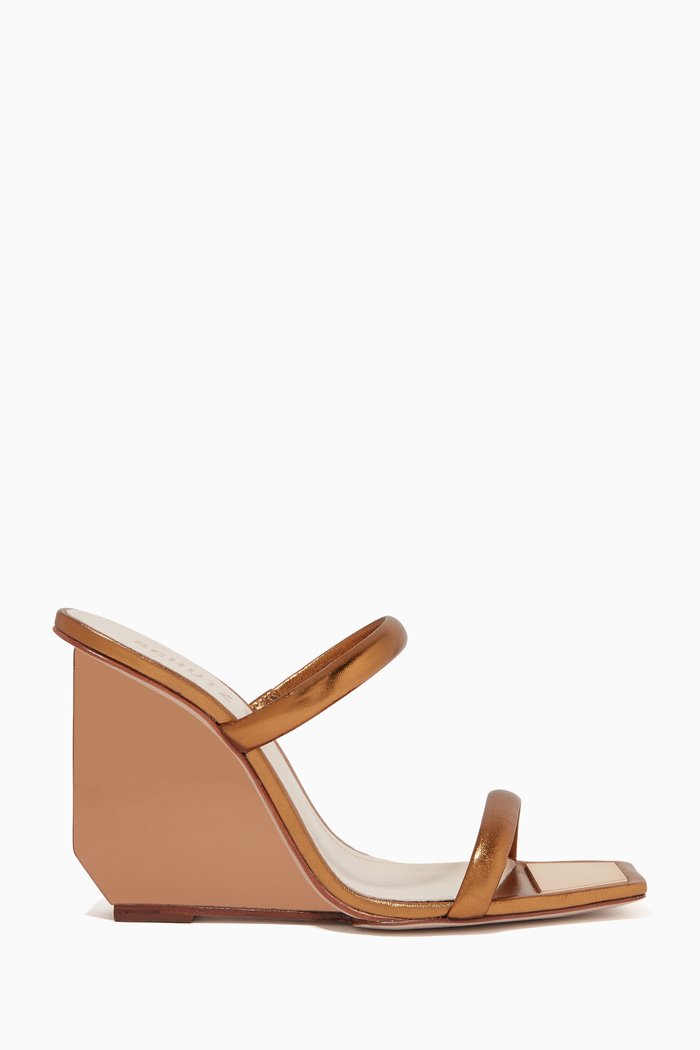 

Glam Wedge Sandals in Metallic Leather