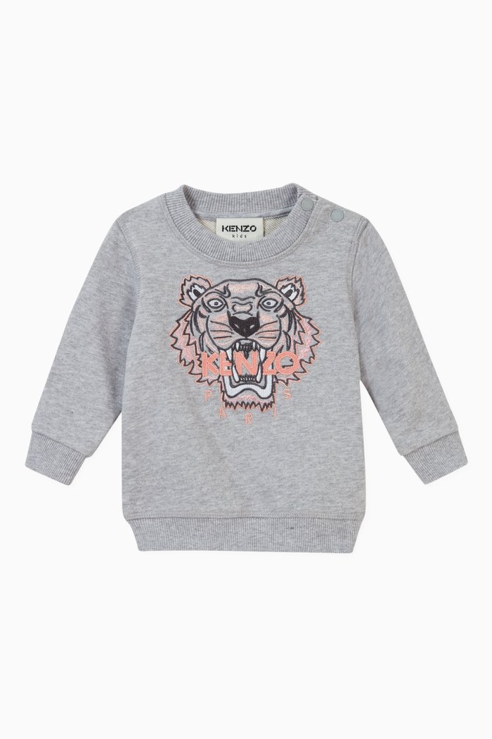 

Kenzo Tiger Sweatshirt in Brushed Cotton, Grey