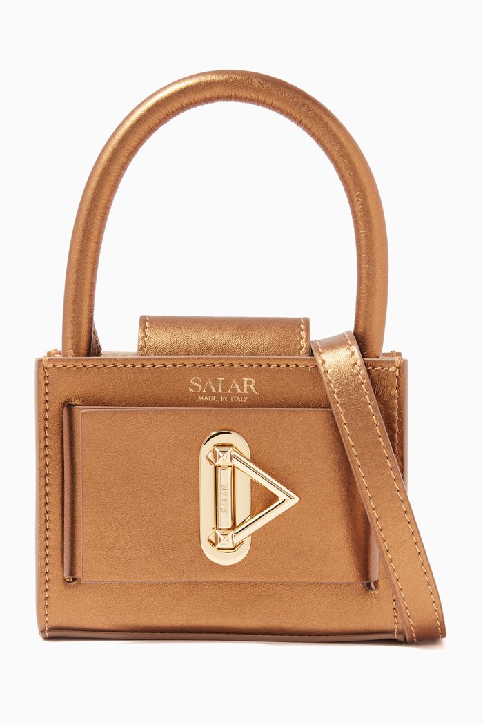 

Mini Lou Lou Tote Bag in Laminated Leather, Metallic