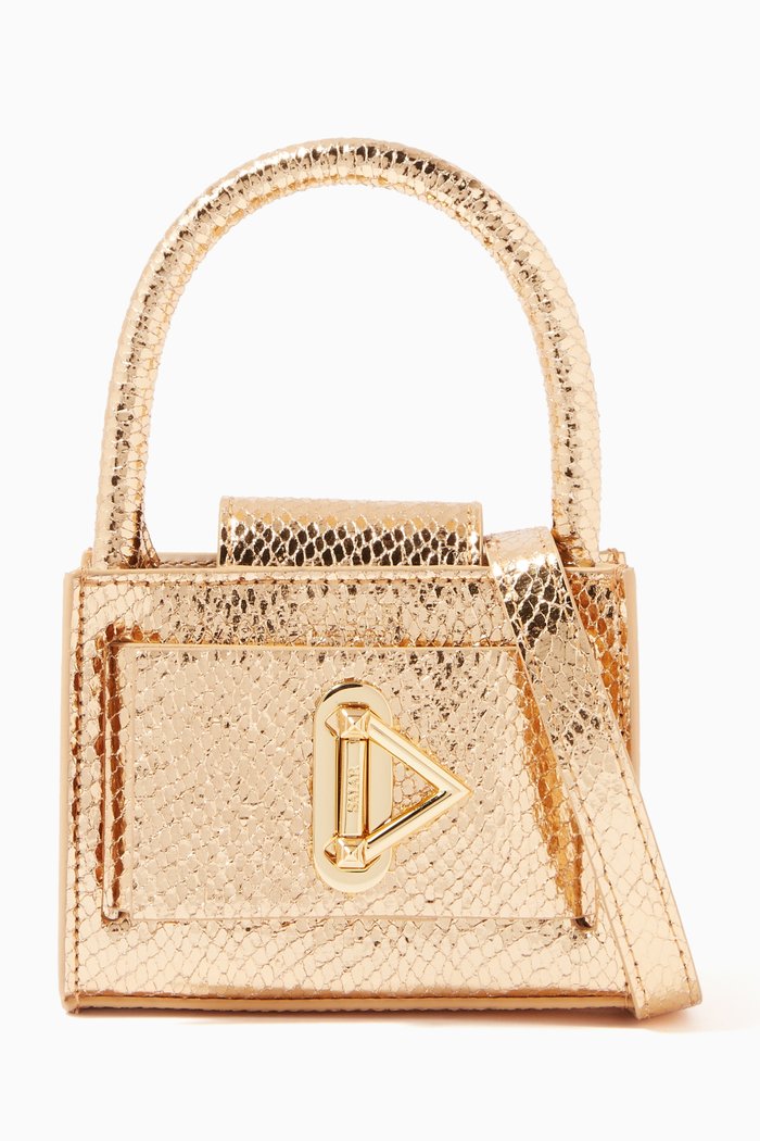 

Mini Lou Lou Tote Bag in Metallic Leather, Gold