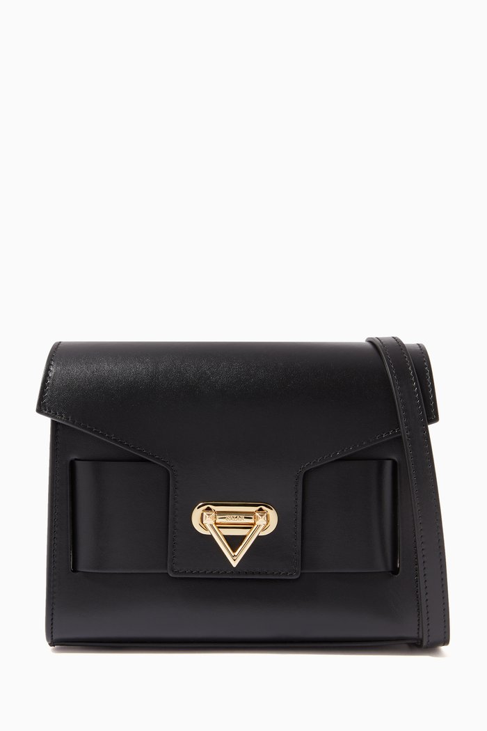

Mila Shoulder Bag in Leather, Black