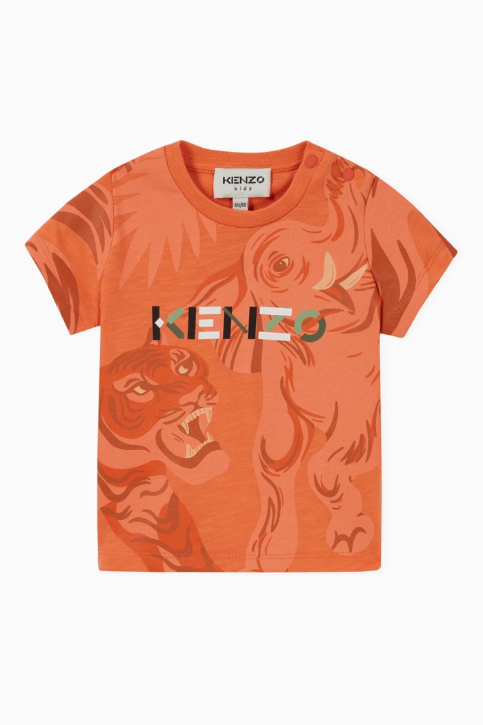 

Kenzo Animals T-shirt in Cotton, Orange