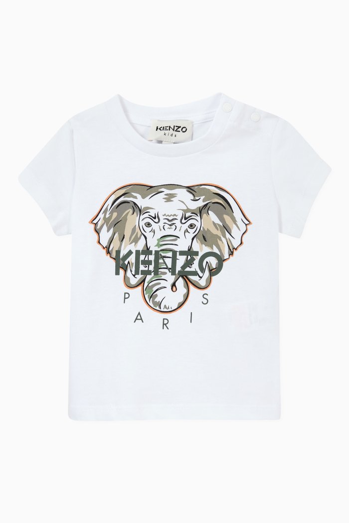 

Kenzo Elephant T-shirt in Organic Cotton, White