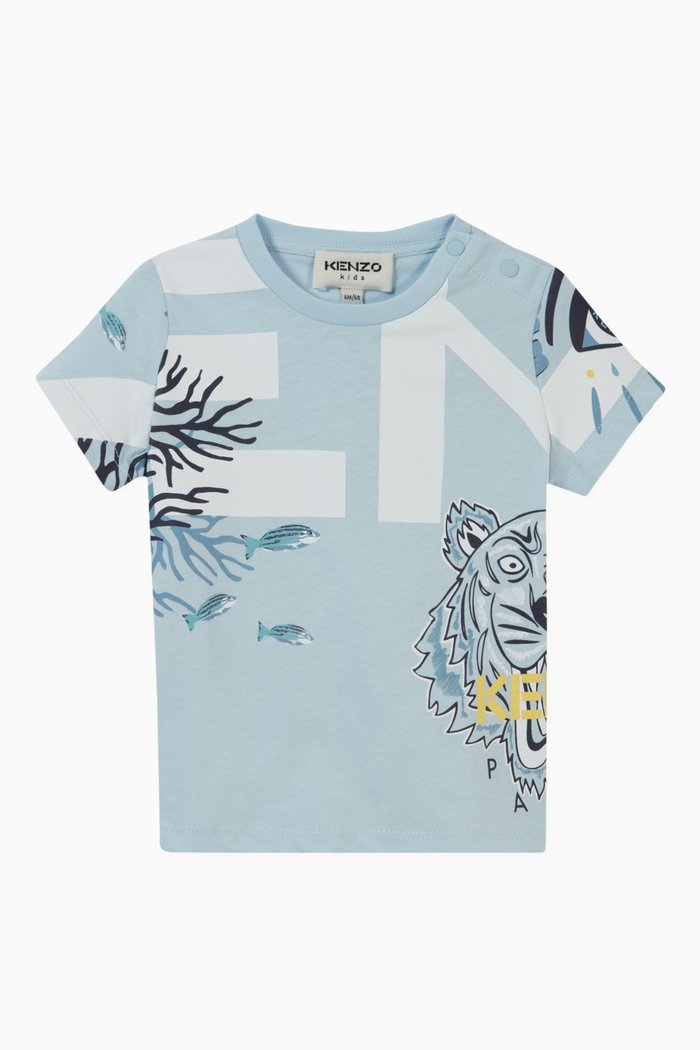 

Nautical Graphic Print T-shirt in Organic Cotton, Blue