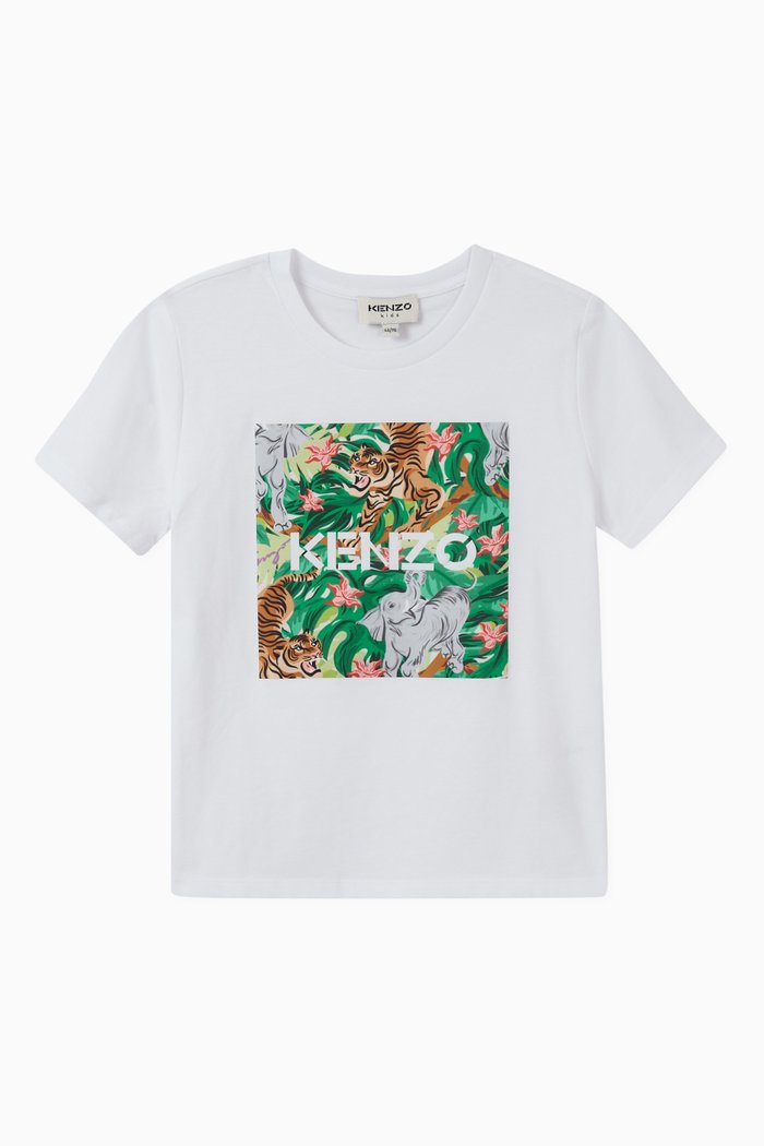 

Kenzo Tropical Tiger T-shirt in Organic Cotton, White