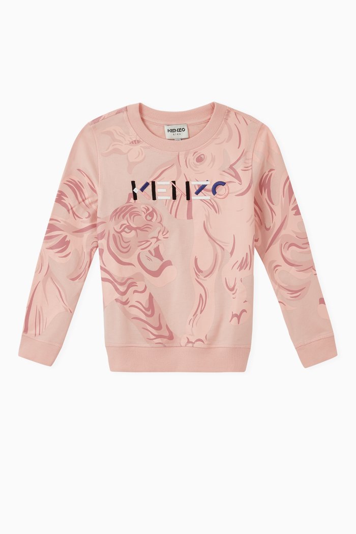 

Kenzo Animals Embroidered Sweatshirt in Cotton, Pink