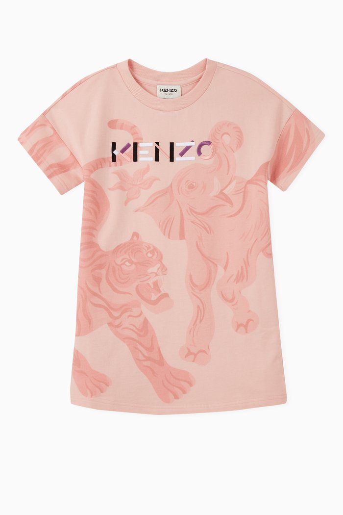 

Kenzo Animals T-Shirt Dress in Cotton Jersey, Pink