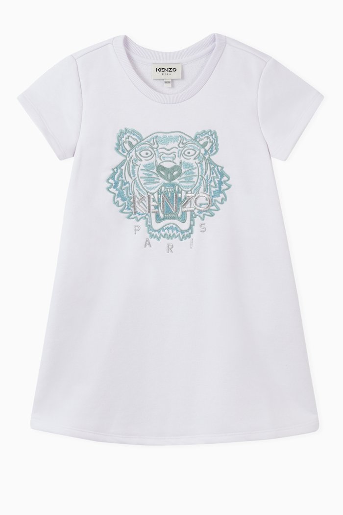 

Kenzo Tiger T-shirt Dress in Cotton Jersey, White