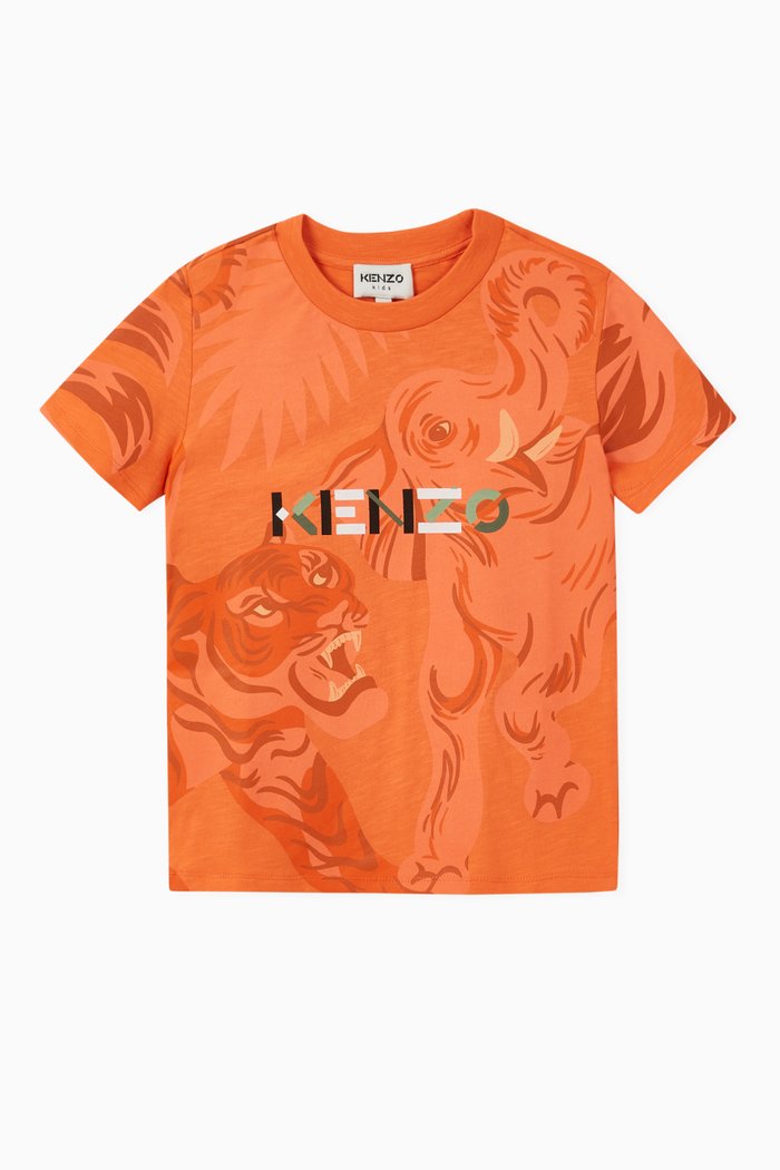 

Kenzo Animals T-shirt in Cotton, Orange