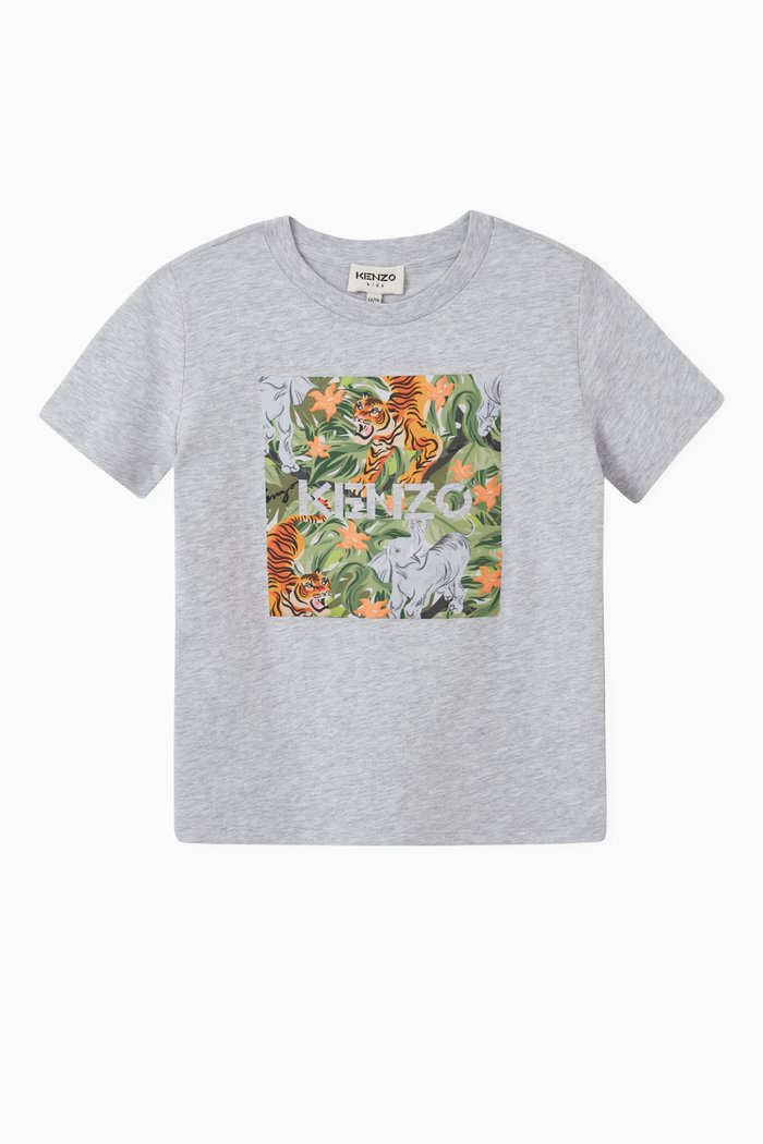 

Kenzo Tropical Animals T-shirt in Organic Cotton, Grey