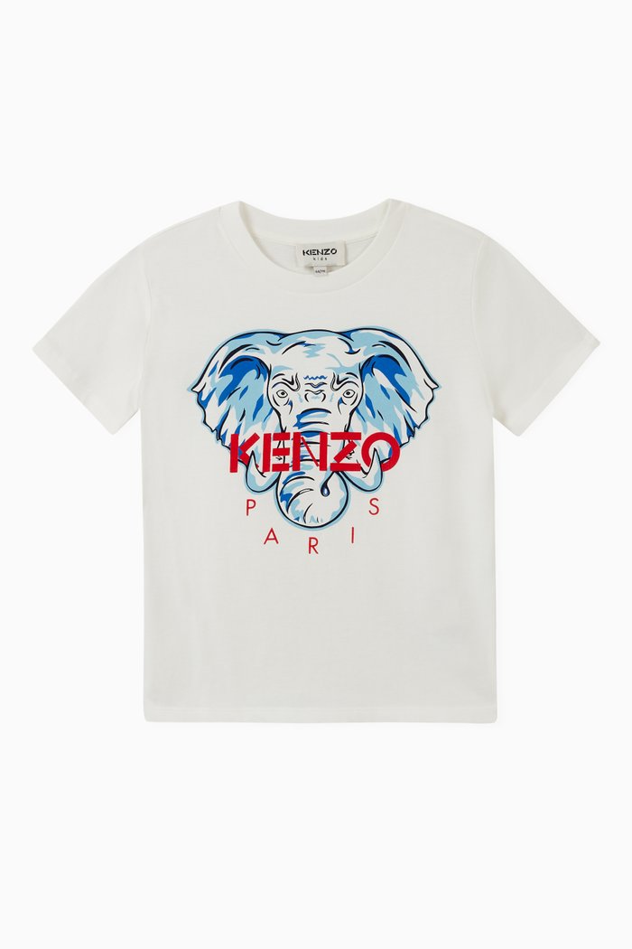 

Kenzo Elephant T-shirt in Organic Cotton, White