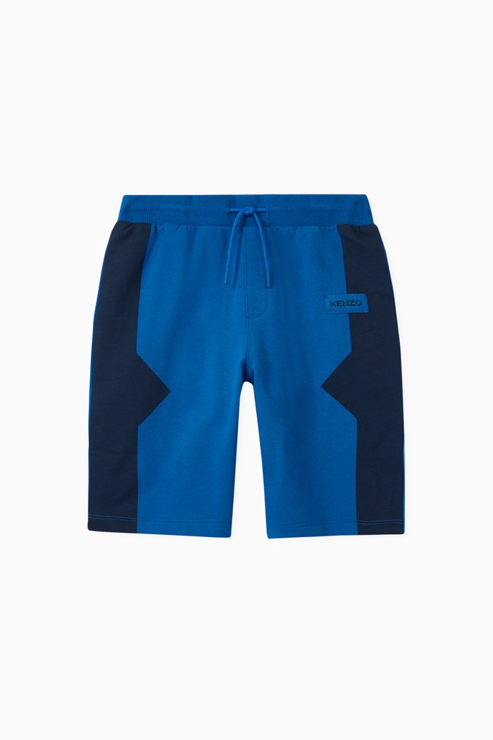 

Kenzo Striped Bermuda Shorts in Cotton Fleece, Blue