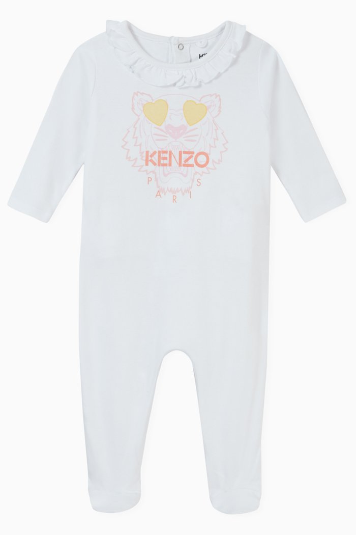 

Tiger Heart Eyes Jumpsuit in Organic Cotton, White