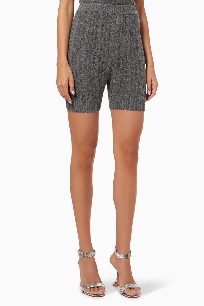 IA Essentials Cable Knit Biker Shorts, Grey