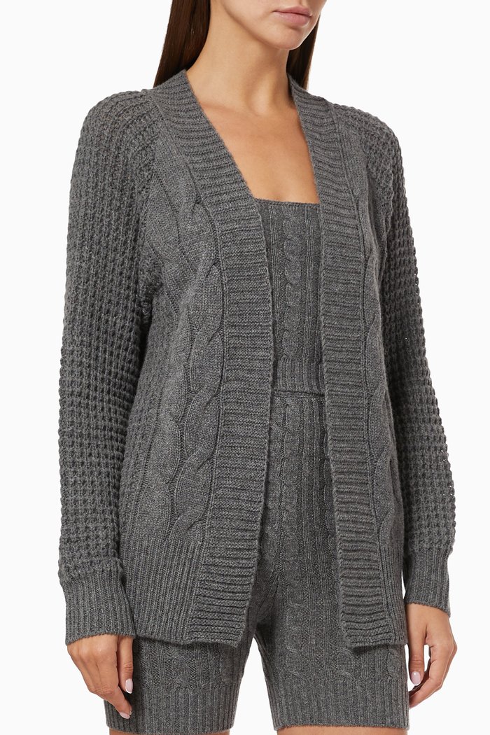 

IA Essentials Cable Knit Cardigan, Grey